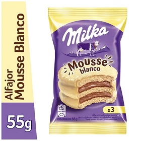 ALFAJOR MILKA TRIMOUSSE BCO.55 GRS.