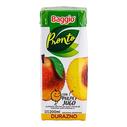 BAGGIO JUGO DURAZNO 200ML