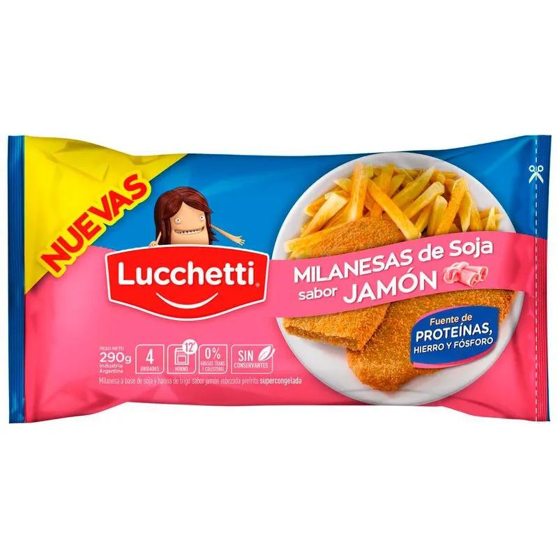 LUCCHETTI MILANESA SOJA 4X290G.S.JAMON