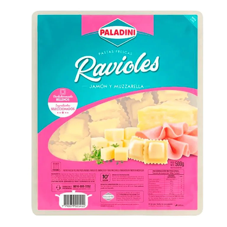 PALADINI RAVIOL 500G.JAMON Y QUESO