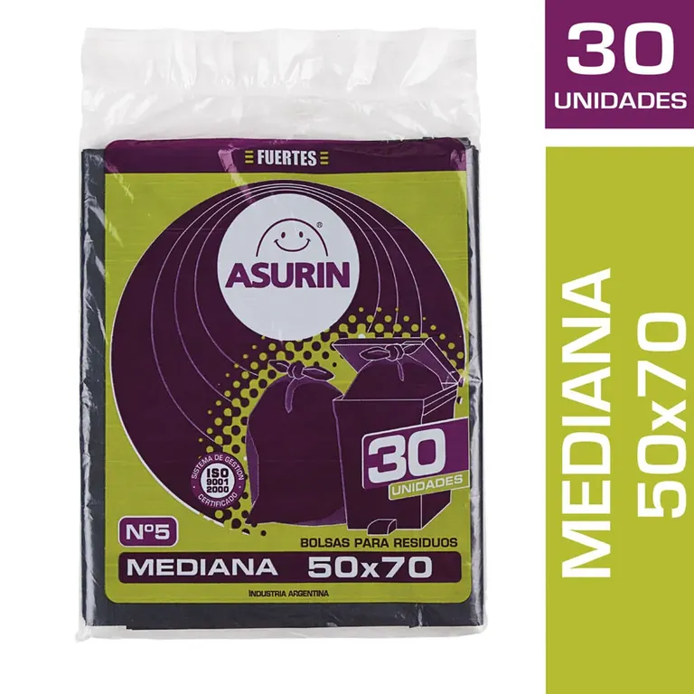 ASURIN BOLSAS MEDIANA 50X70 FUERTES 30UN