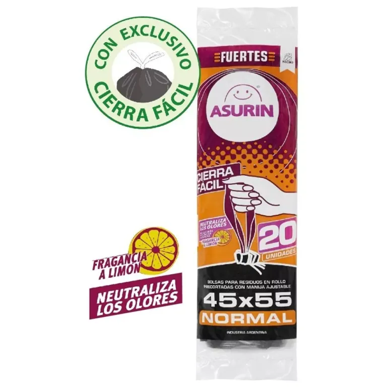 ASURIN BOLSA 45X55 CIERRA FACIL FUERTES