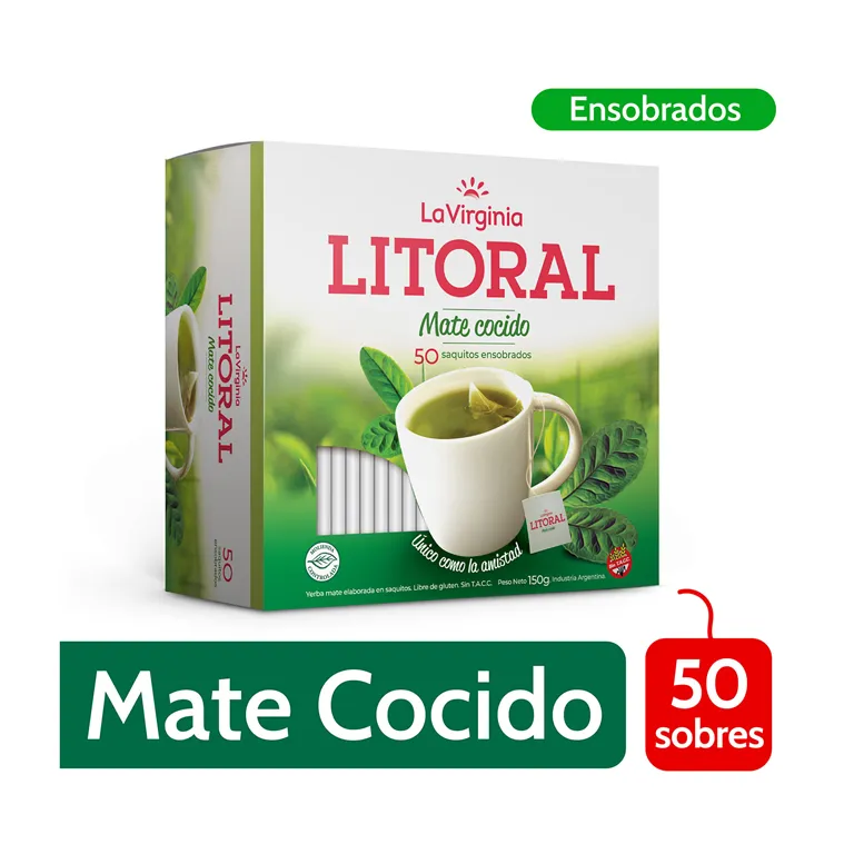 LITORAL MATE COCIDO X50 ENSOBRADOS