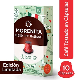 LA MORENITA CAPSULAS 10U.52G. BLEND TIPO ITALIANO
