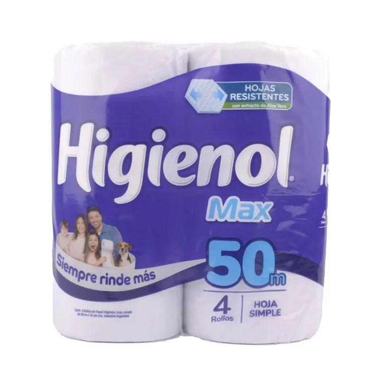 HIGIENOL MAX PAPEL HIGIENICO 4X50M