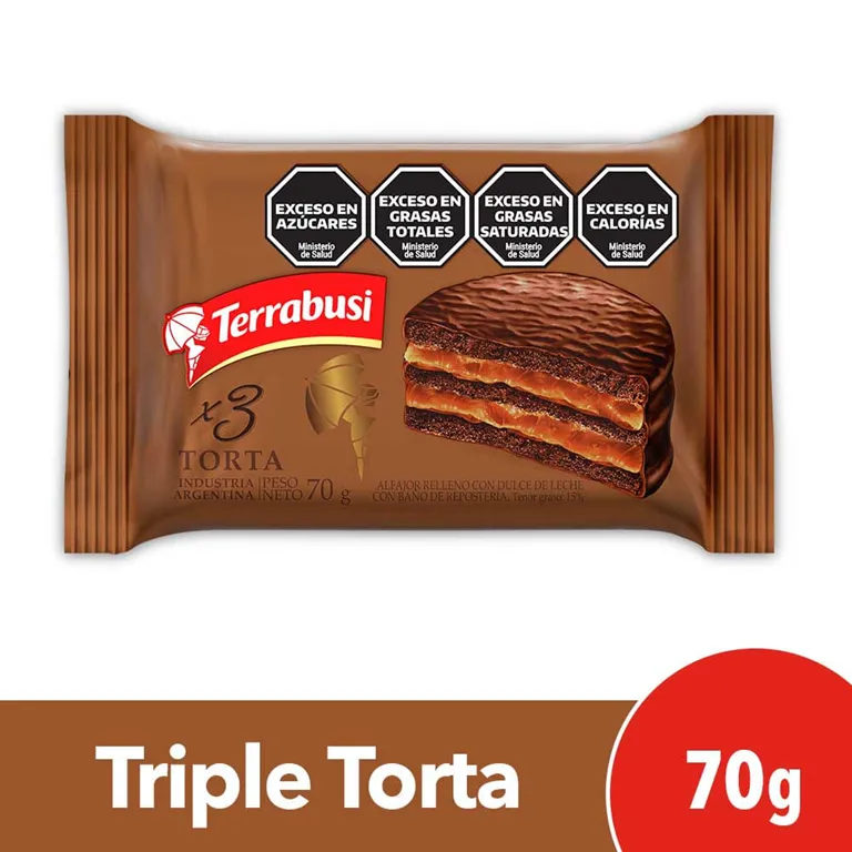 ALFAJOR TERRABUSSI TORTA TRIPLE 70G.