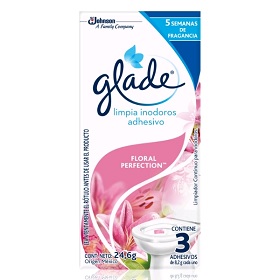 GLADE INODOROS ADHESIVO X3 FLORAL PERF.