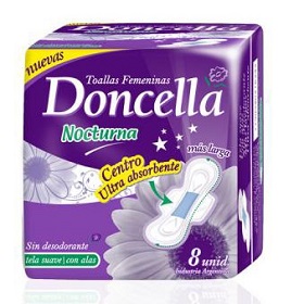 DONCELLA TOALLITAS NOCTURNAS 8U