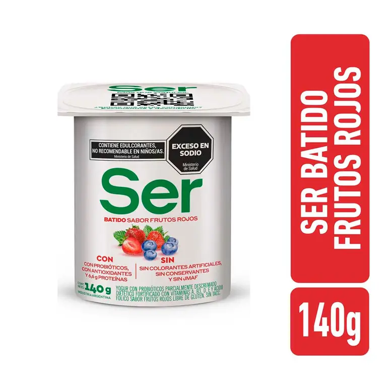 SER YOG. 140G BATIDO S/AZUCAR FRUTOS ROJOS