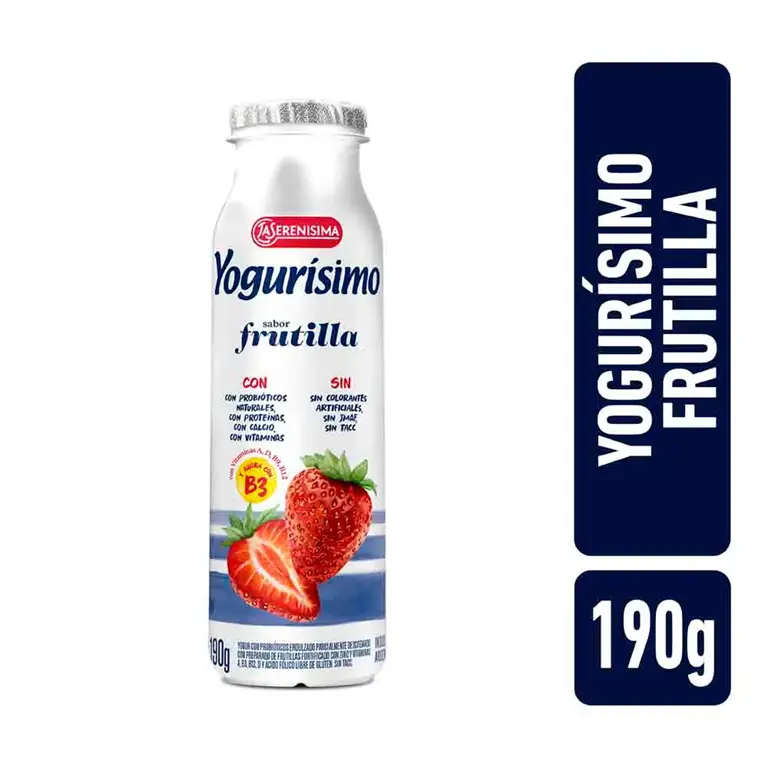 YOGURISIMO BEBIBLE FRUTILLA BOT 190GR