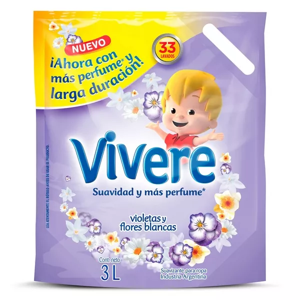 VIVERE SUAV. 3L DP VIOLETAS Y FLORES BLANCAS