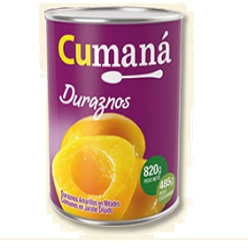 CUMANA DURAZNOS MITADES 820G.