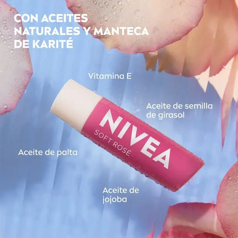 NIVEA PROTECTOR LABIAL SOFT ROSE 4.8G