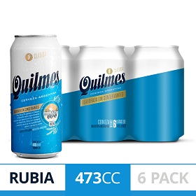 QUILMES CERVEZA CRISTAL LATA 6 X 473CC.CENTRAL