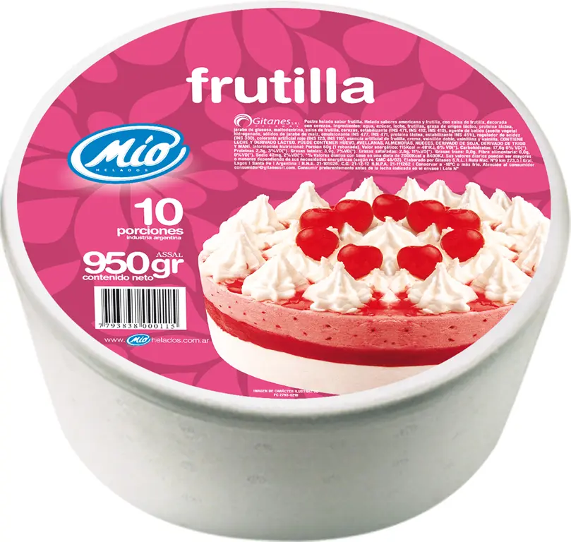 MIO TORTA HELADA FRUTILLAS C/CREMA