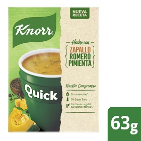 KNORR QUICK SOPA ZAPALLO ROMERO PIMIENTA 63G.