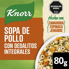 KNORR SOPA INTEGRAL DE POLLO Y DEDALITOS 80G