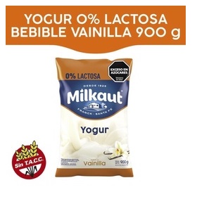 MILKAUT YOG. SACHET 0% LACTOSA VAINILLA 900ML