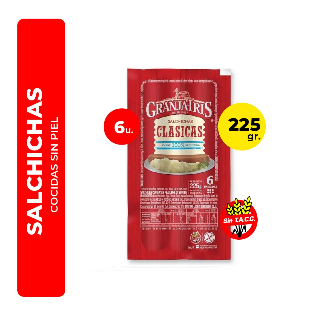 GRANJA IRIS SALCHICHAS X6
