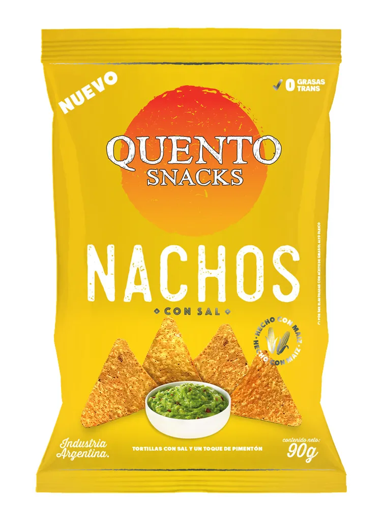 QUENTO NACHOS 90G.CON SAL