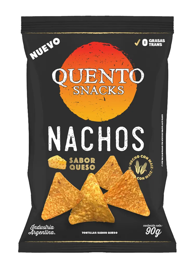 QUENTO NACHOS 90G.SABOR QUESO